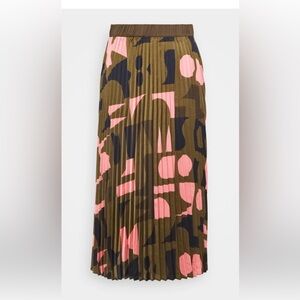 Scotch & Soda Pleated Print Midi Skirt
